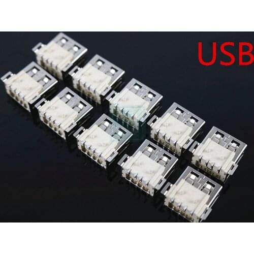 10/5/2pcs USB 2.0 4Pin A Type Female Socket Connector G54 2 Feet 90 Degree Data Transmission Charging Plug Adapter PCB