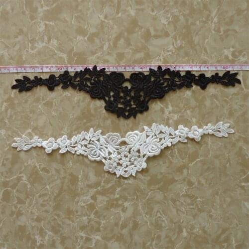 10 PCS LP-DC18 white and black polyester Collar Applique Lace Collar Lace Sewing Neckline Collar Applique