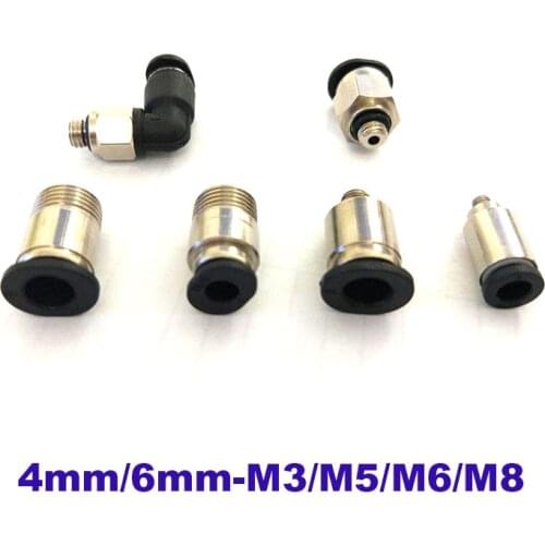 GOGO 10pcs a lot high quality mini type fittings PC-C POC-C PL-C 4mm 6mm ,M3 M5 M6 M8 1/8"BSP pneumatic valve micro connectors