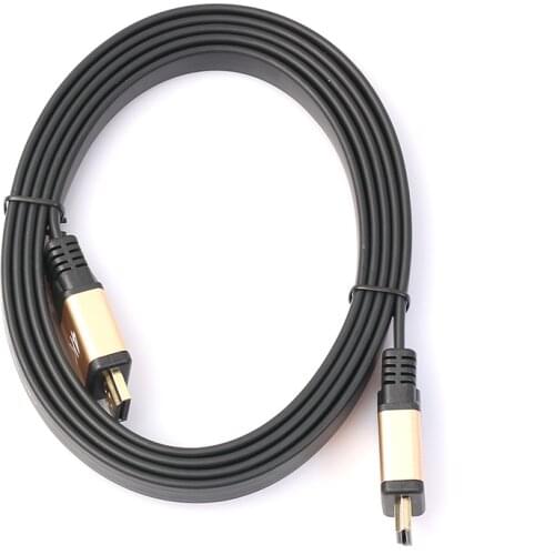 2.0 4K Pro HDMI-compatible Cable 1m/1.8m/3M/5M/10M Gold Plated Flat Cable Support HD 1080p Quad 1440p 3D 2160p 50pcs/lot
