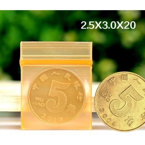 2.5x3cm 500pcs/lot Reclosable Plastic Clear PolyBag For Components Jewelry Orange Ziplock Bag Zip Lock Self Sealing Z025