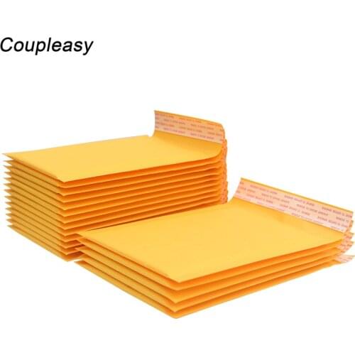 30Pcs Yellow Kraft Paper Bubble Mailer Self Seal Shipping Envelopes with Bubble 20 Sizes Shipping Bags Mailer Thicken Post Bags