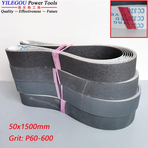 5 Pieces 50*1500mm Sanding Belt For Metal 1500 * 50mm Carborundum Sanding Screen Wet and Dry Dual-use With Grit 60 120 180 240
