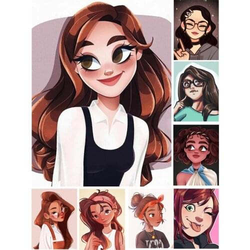 Big Eyes Girls Cartoon Figure Diy 5D Diamond Painting Full Square and Round Embroidery Mosaic Wall Art Handmade Home Decoration