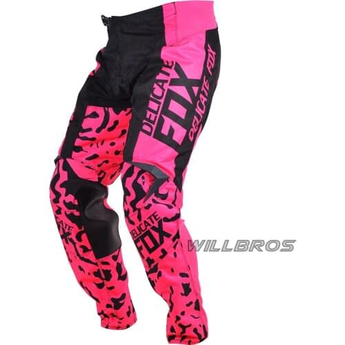 Motocross Racing Trousers Delicate Fox 180 Pink Pants Mountain Bike Cycling Offroad Motorcycle Motorbike Woman Lady Mens Unisex