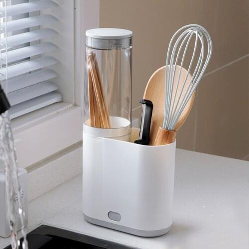 Household Dustproof Spoon Cutlery Drain Chopsticks Tube With Cover Knife And Fork Chopsticks Storage Box