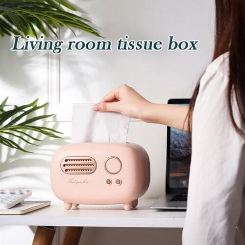 Tissue Cover Box Retro Radio Shape Cute Napkin Case Organizer Home Decorations For Home Office Free Home & Garden