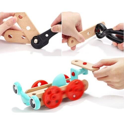 Wooden childrens play house toy engineering tool model manual brain parent-child interactive toy