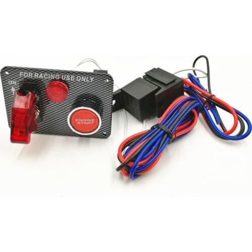 Racing Switch/Car switch MP-3011 Carbon fiber Ignition Toggle Switch Engine Start Push Starter Button Panel Kit Racing(6.5)