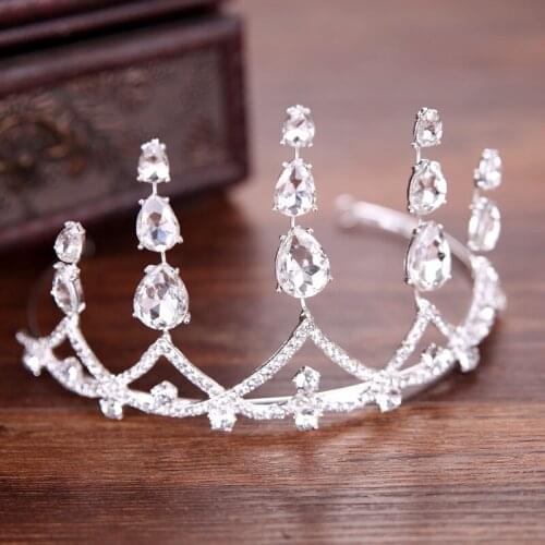 Hot Sale High 19cm Crystal Wedding Crown Tiara Bridal Headpiece Headband Unique Design Bride Hair Jewelry Accessories Hairband