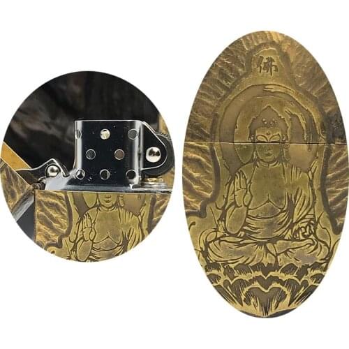 A kerosene lighter is hand-carved for old personality and creativity