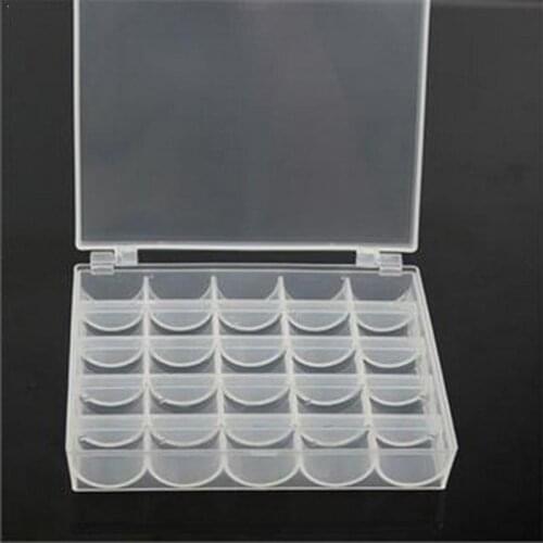 Best Selling Transparent 25 Slot Sewing Bobbin Storage Sewing Case Holder Organizer Bobbins Drop Box Save Space Shipping Cl K9D1