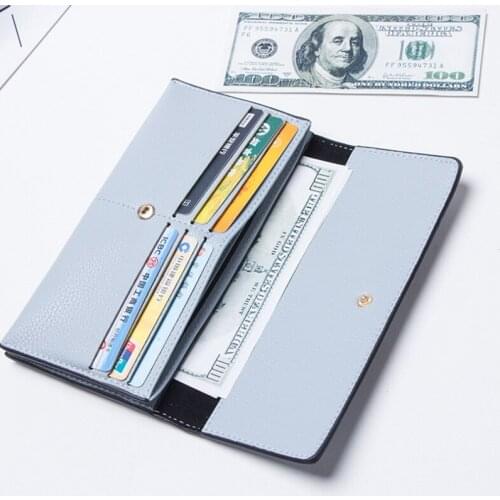 Korean Version PU Leather Long Wallet Knot Pattern Women Wallets Female Zipper Coin Purse Hasp Multifunction Credit Cards Holder
