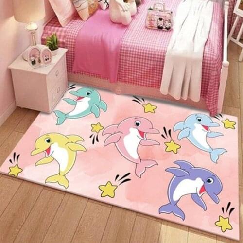 Creative anime 3D printed carpets kids bedroom bedside play area rug girl room pink decor carpet Seasons are warm home floor mat
