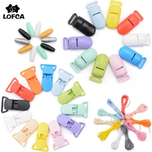 LOFCA 10pcs/lot Fashion Baby Plastic Pacifier Clips Pacify Soother Holder 20mm For Baby Feeding Accessories Tools Multi Colors