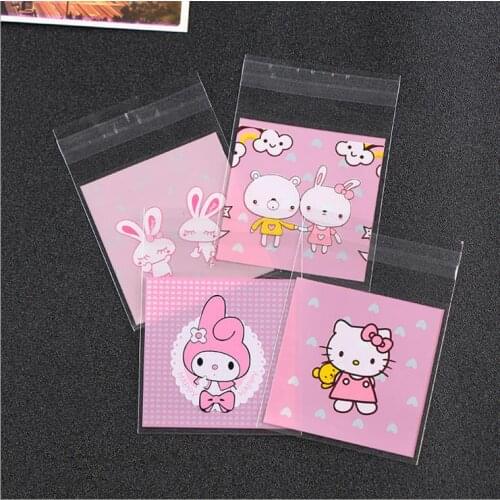 7*7cm cute mini cookie bags 100pcs Wedding Candy Bags Baby Party Supplies Decoration Mini Dessert Bags