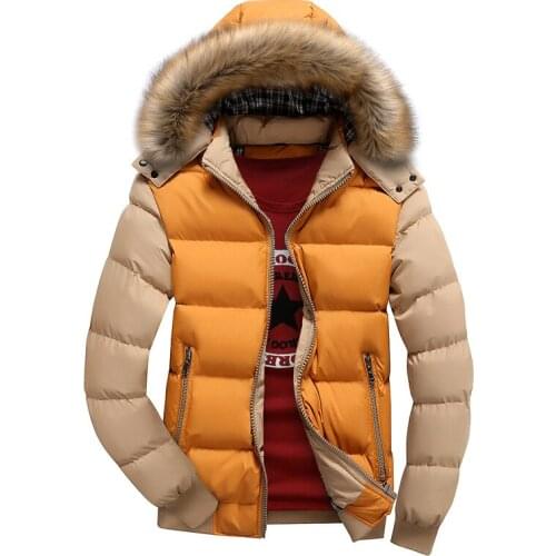 6 Color Fashion Brand Winter Mens Down Jacket With Fur Hood Hat Slim Men Outwear Coat Casual Thick Mens Down Jackets 3XL