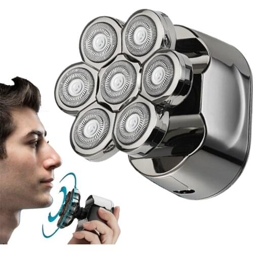 7D Mens Bald Head Electric Shaver 6 In 1 Floating Heads Razor Beard Nose Ear Hair Trimmer Super Razors Clipper Facial Brush