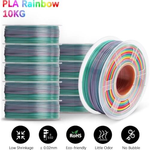 3D Filament PLA Rainbow 3D Printer Plastic 1.75MM 5 Rolls / Set Refills Bendable Non-toxic Fastship Printer Handles DIY Gift