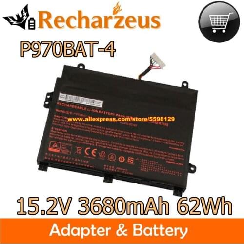 Genuine Clevo P970BAT-4 Battery 4IPC6/62/80 Li-Polymer For P960EN-K P970ex PC Li-ion Rechargeable Battery Packs Schenker Key 16