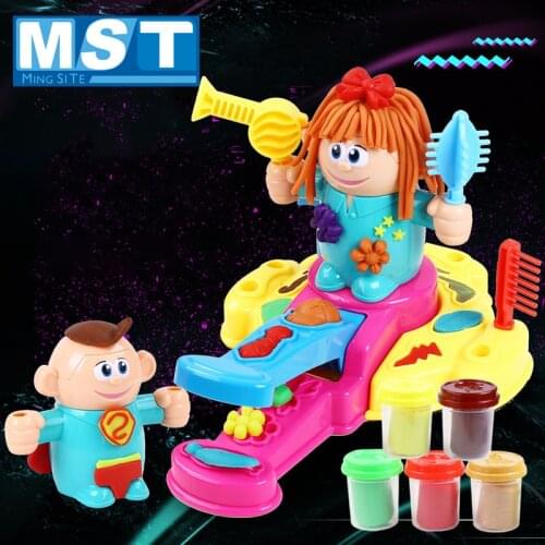Educational Toy Kids Toy Hairdresser Clay Color Mud Dough DIY Handmade Baby Pretend Barber Role Play Toy
