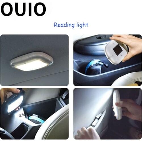 OUIO 12V DIY Car LED reading light Trunk ceiling lamp for Ford Focus 2 3 VW Passat B6 B5 B7 T4 Skoda Rapid Fabia Octavia A5 A7