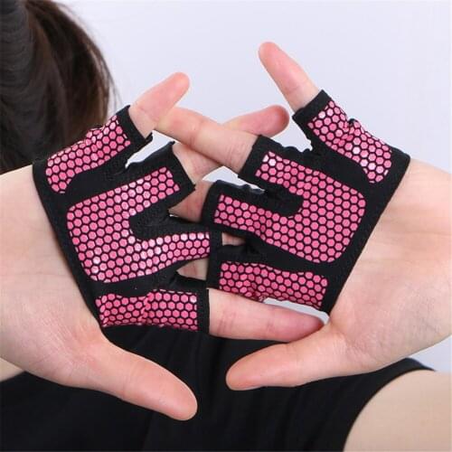 Women Half Finger Weightlifting Glove Anti-slip Breathable Fitness Gloves for Dumbbell Bodybuilding Workout and Barbell Training