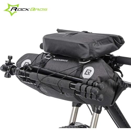 Rockbros Waterproof Handlebar Bag Bicycle Front Bag Frame Pannier Basket Large Capacity Bike Cycling Bag Top Tube Pouch Pack