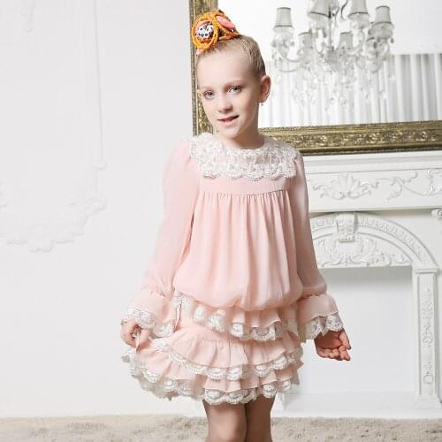 Girls Shirts Toddler Casual Tops Shirts For Girls Childrens Blouses Princess Long Sleeve Lace Girls Blouses Spring Autumn 4J0897