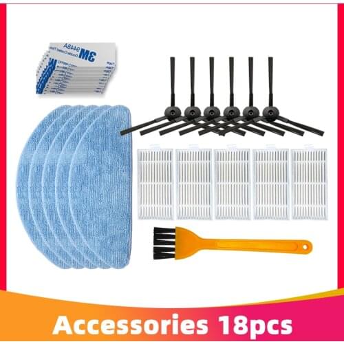Main Side Brush HEPA Filter Mop Cloth for Chuwi iLife V5s Pro V3 V5 V5s V3s V50 X5 Robot Vacuum Cleaner Replacement
