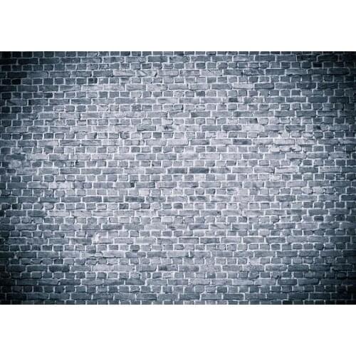 Old Dark Bluish Grey Brick Wall Photography Backdrops Photo Background Vinyl Cloth 3D Customize for Photo Studio Photoshoot