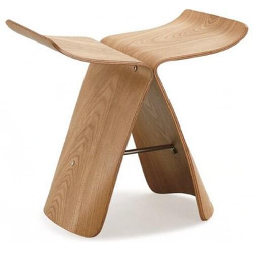 Butterfly Stool Made from Ash Plywood 3 Colors Natural/Black/Walnut Stool Chair For Living Room, Bedroom Wooden Stool Display