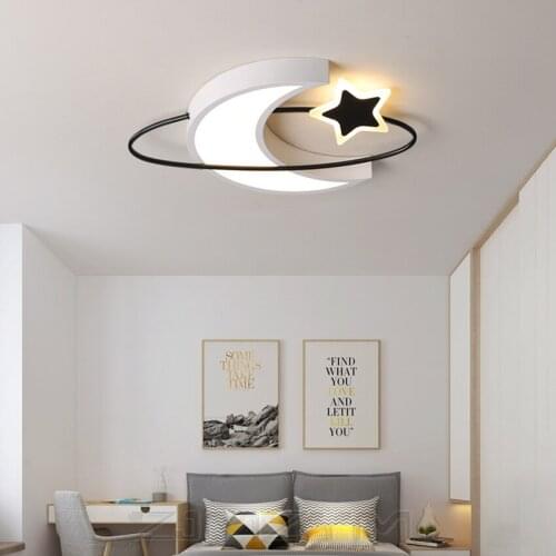 LED Moon Star Roof Light Kids Bedroom Ceiling Light Child Room Ceiling Lamp Baby Room Ceiling Led Light Sleeping Room Light 220V