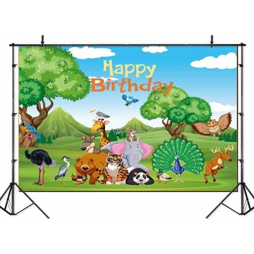 Thin vinyl new born forest animals safari 1st Birthday Party baby shower BannerBackgrounds Printed Photographic studio Backdrop