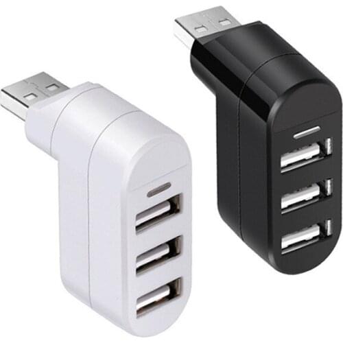 Universal Mini Rotatable 3 Port USB 2.0 Hub High Speed Data Transfer Splitter Box Adapter USB Expander For PC Laptop MacBook Pro