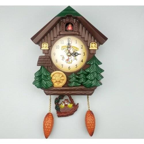 Vintage Bird Bell Wall Clock Modern Design Cuckoo Clock Pendulum Clock WALL Watch Mechanism Living Room Relogio Parede Decor 258