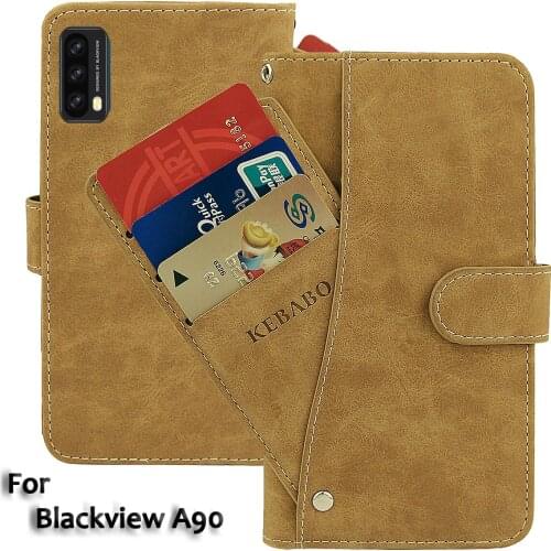 Vintage Leather Wallet Blackview A90 Case 6.39" Flip Luxury Card Slots Cover Magnet Phone Protective Cases Bags