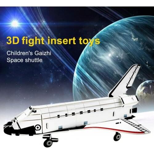 Funny Aviation Jigsaw 3D Educational Paper Self-assembling Building Blocks Creative Space Ship Puzzle Toy for Students