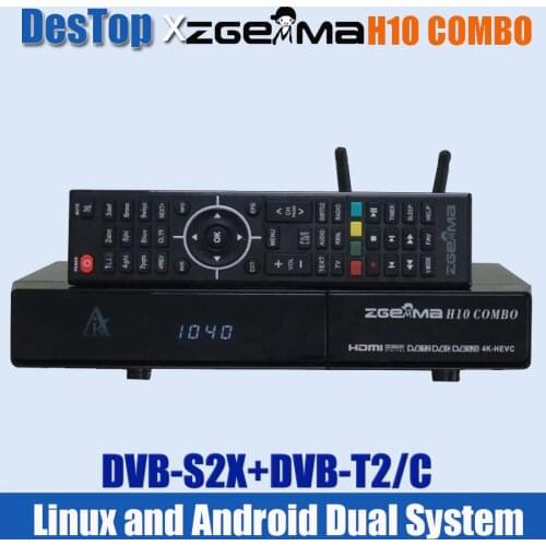 ZGEMMA H10 COMBO Linux + Android DVB-S2X+T2/C 4K UHD Build in 300M WiFI Support Bluetooth Satellite Receiver Android Apps