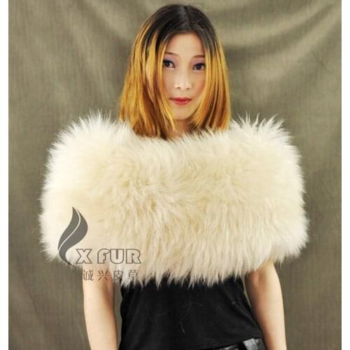 CX-B-125C Winter Australian Sheep Fur Snood Shawl For Women