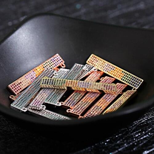 1 Piece/Lot Gold Color Long Bracelet Accessory Colorful Zircon Inlay For DIY Handmade Bracelet 2020 Jewelry Gift