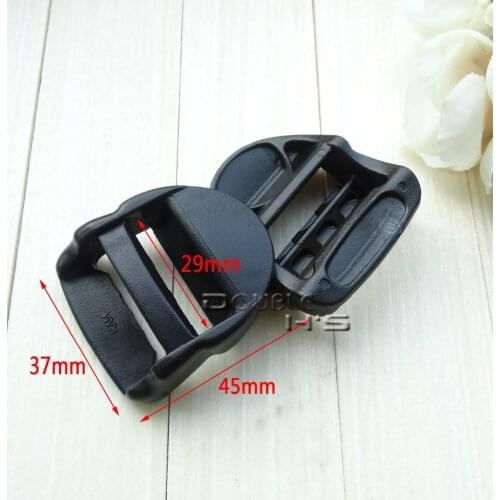 10pcs/lot 1-9/64" Ladder Lock Slider Plastic Buckles Backpack Straps Webbing 29mm Black