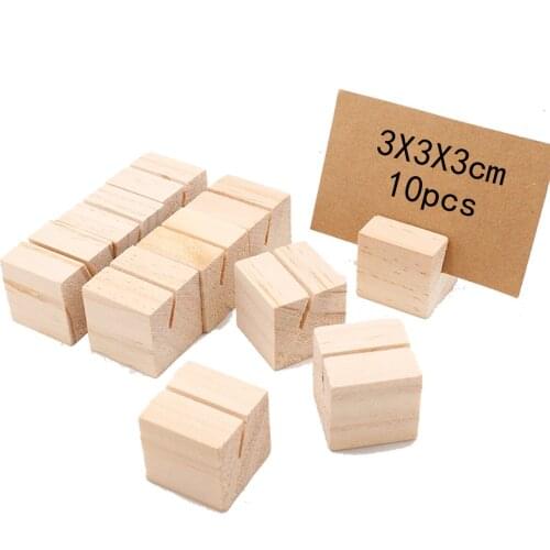 10pcs/bag Wooden Notes Clips Desk Card Wooden Notes Clips Photo Holder Clamps Stand Support Picture Frame Base Desktop Decor