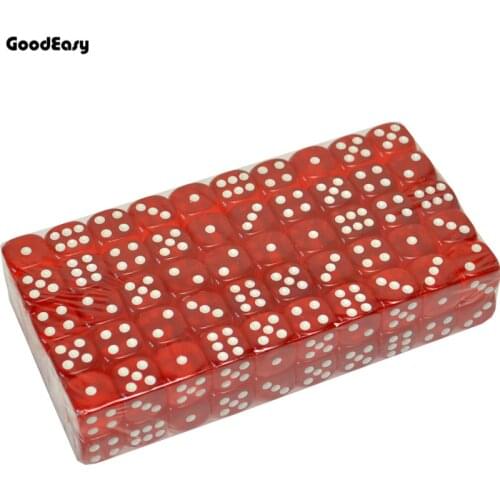 100Pcs/set Acrylic Transaprent Digital Dices Gambling Drinking Dice Casino Texas Poker 6 Side Translucent Dice Set Board Game