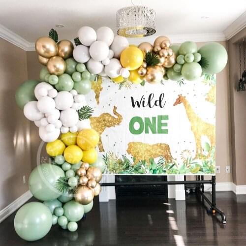 117pcs Avocado Green Balloon Garland Arch Kit Retro Color Balloon Set Kids Jungle Birthday Party Baby Shower Wedding Decorations