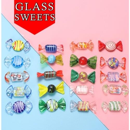 20pcs Vintage Murano Glass Sweets Wedding Xmas Party Candy Decorations Style & Color Randomly