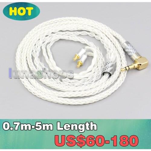 4.4mm 2.5mm 99% Pure Silver 8 Core Earphone Cable For Audio Technica ath-ls400 ls300 ls200 ls70 ls50 e40 e50 e70 312A LN006781