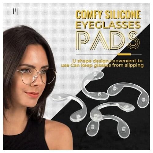 Comfy Silicone Eyeglasses Pad Non-slip Clear Adhesive Silicone U-Shape Nose Pads Thin Nosepads For Glasses Eyeglasses Sunglasses