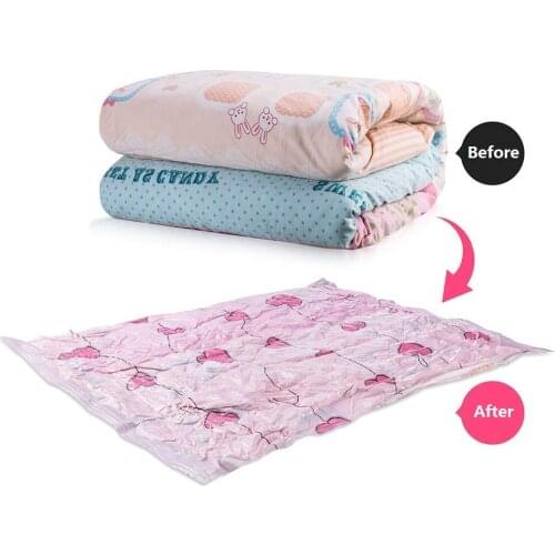 6pcs Vacuum Bag Storage Bag Home Organizer Transparent Border Foldable Clothes Organizer Seal Compressed Travel Saving Bag Packa