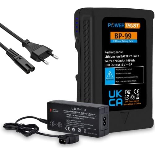 BP-99 99WH V Mount V-Lock Battery for Sony HVR-S270C PMW-EX3 EX330K Video Digital Camcorders Broadcast LED Light